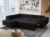 Ecksofa mit Bettfunktion, Modern Sofa, L-form, Einstellbare Kopfstützen, Bettkasten - PETER - Schwarz Plüsch - links Bild 5