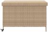 vidaXL Gartentruhe mit Rollen Beige 110x55x73 cm Poly Rattan 4103829 Bild 4