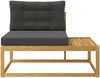 vidaXL Outdoor End Sofa mit Kissen Weiß 115 x 83 x 73 cm Polyester 901558 Bild 3