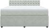 vidaXL Boxspringbett mit Matratze Hellgrau 180x200 cm Samt 3287818 Bild 4