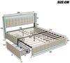 Furnishings Home Polsterbett 140x200 cm Stauraumbett LED Doppelbett (1 tlg, Geeignet für Jungen und Mädchen, Mit große Stauraum), mit Lattenrost und Ladefunktion, mit Komforthöhe, Leises Design Bett Bild 2