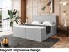 MEBLINI Boxspringbett ZLATAN 200x200 cm mit Bettkasten - H4/Grau Webstoff Polsterbett - Doppelbett mit Topper & Taschenfederkern-Matratze Bild 3