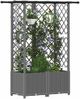 vidaXL Hochbeet mit Rankgitter und Dach Hellgrau 124 x 40 x 136 cm PP 42032596 Bild 3