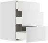 Design Nachttisch Lux M 50cm hängend, 3 Pushauszüge Weiß Hgl : Weiss hochglanz Bild 4