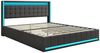 PXloue Polsterbett LED Doppelbett 140x200cm mit Ladefunktion und 4 Schubladen Polsterbett (Geeignet für Jugendliche und Erwachsene), Stauraumbett, mit RGB-LED, Lattenrost und praktischen Schubladen Bild 4