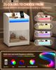 Nachttisch, mit LED-Licht - Beistelltisch mit Ladestation, 1 Aufbewahrungsschublade Nachttisch für Schlafzimmer, Wohnzimmer, 2 USB-Anschlüsse, 2 Steckdosen, 2er Set, Weiß Bild 4