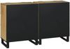 vidaXL Sideboards, 2 pcs, massives Mangoholz Braun, 60 x 33.5 x 75 cm Bild 5