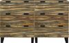 vidaXL Sideboards, 2 pcs, massives Mangoholz Braun, 60 x 33.5 x 75 cm Bild 3