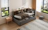 Merax Daybett 90*200 cm Polsterbett Schlafsofa, Mit Hydraulischem Stauraum, Mit Nachtlicht, USB- und Typ-C-Ladeanschluss, Multifunktionsbett, Samtstoff, Dunkelgrau Bild 5