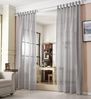 Woltu Gardine (2 St), halbtransparent, Gardinen halbtransparent mit Schlaufen Leinen Optik Bild 5
