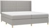 vidaXL Boxspringbett mit Matratze & LED Hellgrau 200x200 cm Stoff, Härtegrad: H2 [3139061] Bild 4
