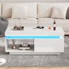 Couchtisch mit LED-Beleuchtung und Schublade, moderner Wohnzimmertisch, Stauraum Bild 4
