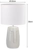 LED Tischlampe mit Keramikfuß Beige & Leinenschirm Weiß, Höhe 39cm Bild 4