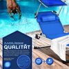 tillvex® Sonnenliege mit Dach und Kopfkissen Blau - Basic Polsterung | Gartenliege Liegestuhl klappbar | Strandliege mit verstellbarer Rückenlehne, gepolsterte Liegefläche | Aluminium Liege Bild 4