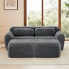 Modulares Cloud Sofa Plüsch, boneless Design,32D Schaumstoff,flexibel U/L-Form, mit 2 Ottoman,kein Aufbau,ultra weich,Grau Bild 2