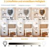 Rutaqian Schminktisch Schminktisch mit 3 Farblicht Herzspiegel, Schminktisch mit Stuhl, Sosmetiktisch mit 4 Schubladen & LED Spiegel, Inkl. Stuhl Bild 4