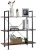 COSTWAY Bücherregal, 3 Ebenen, Holz, mit Metallrahmen, stehend, 90x36x99cm Bild 4