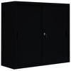 Schiebetürenschrank Schiebetüren Büro Aktenschrank Sideboard aus Stahl Schwarz 1090 x 1200 x 450 mm (Höhe x Breite x Tiefe) 550149 Bild 4