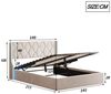 PXloue Polsterbett Doppelbett Stauraumbett mit bettkasten (Hydraulisch anhebbarer Stauraum), mit Lattenrost und Stauraum, LED-Beleuchtung, 140x200 cm Bild 3