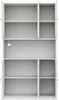 REDOM Vitrine Hoher Schrank 100 x 200 x 35 cm mit Vitrine, Weiß (Packung, 1-St, LED-Beleuchtung, 3 Türen, offenes Fach) Ideal als Bücher- oder Aktenschrank nutzbar Bild 4