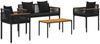 vidaXL Gartenmöbel Set mit Kissen 4 pcs Schwarz Poly-Rattan 42025225 Bild 2