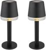 2er Set Kleine LED Outdoor Solar Tischleuchten in Schwarz, Höhe 21,5cm Bild 2