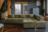 KAWOLA Sofa NEVADA Ecksofa Velvet olivgrün Recamiere rechts 82 x 215 x 319 cm Bild 2