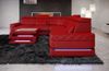 Mini Couch Positano L Form in Leder - Echtleder - rot-schwarz Bild 4