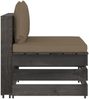 vidaXL Modulares Mittelsofa mit Kissen Grau Imprägniertes Holz 3068128 Bild 2
