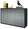 Vladon Sideboard Ben V3, Kommode mit 3 Türen und 2 Schubladen, Schwarz matt/Graphit Seidenmatt (117 x 74 x 36 cm) Bild 4