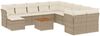 vidaXL 12-tlg. Garten-Sofagarnitur mit Kissen Beige Poly Rattan 3256310 Bild 2