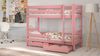 WNM Group 2in1 Etagenbett oder 2 Einzelbetten - Hochbett für Kinder Sophie - Stockbett mit Rausfallschutz und Lattenrost - Absturzsicherung Doppelstockbett - Jugendbett 80x180 cm - Rosa Bild 5