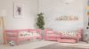 WNM Group 2in1 Etagenbett oder 2 Einzelbetten - Hochbett für Kinder Sophie - Stockbett mit Rausfallschutz und Lattenrost - Absturzsicherung Doppelstockbett - Jugendbett 80x180 cm - Rosa Bild 3