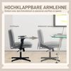 Bürostuhl Schneidersitz Mit Hochklappbaren Armlehnen - Drehstuhl Mit Wippfunktion & Kreuzsockel, Stoff Leinenoptik Bild 3