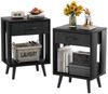 OYRREU Nachttisch Set mit Schubladen, 2 platzsparende Nachtkommoden, OTTO'S CHOICE (Holzoptik 40 x 30 x 60 cm, Nachtschrank-Set 2-tlg. Kombination), 2er Beistelltisch platzsparendes Design, harmonisch Bild 3