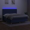 Boxspringbett mit Matratze & LED Stoff Blau 180x200 cm Bild 4