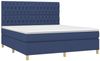 Boxspringbett mit Matratze & LED Stoff Blau 180x200 cm Bild 3