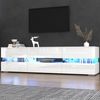Merax Lowboard Hochglanz mit LED-Beleuchtung & Push-to-Open (für Fernseher bis 70 Zoll, 1 St), TV-Schrank mit 2 Türen, 1 Schublade & Acrylglaseinsatz, 160x39x45cm Bild 3