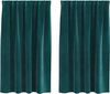 vidaXL Verdunkelungsvorhänge 2 pcs Dunkelgrün 140 x 140 cm Samt 4107213 Bild 2