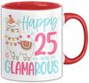 Trendation Tasse 25er Geburtstag Tasse Geschenk Happy 25 And Glamarous Llama Alpaka L Bild 1