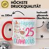 Trendation Tasse 25er Geburtstag Tasse Geschenk Happy 25 And Glamarous Llama Alpaka L Bild 3