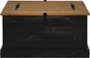 vidaXL Truhe HALDEN Schwarz 91x91x47 cm Massivholz Kiefer 4018408 Bild 3