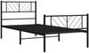 vidaXL Bettgestell mit Kopf- und Fußteil Metall Schwarz 100x200 cm 372192 Bild 4