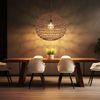 Pendelleuchte, Metall, dunkelbraun, Boho, E27, D 59 cm Bild 2