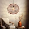 Pendelleuchte, Metall, dunkelbraun, Boho, E27, D 59 cm Bild 3