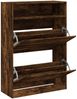 vidaXL Schuhschrank mit 2 Klappen Räuchereiche 80x34x116 cm 3214410 Bild 5