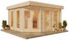 FinnTherm 'Magnus-70' 5-Eck Saunahaus mit 3 Sitzbänken, Holz natur, 275 x 406 x 406 cm Bild 2