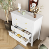 Kommode mit 5 Schubladen Weiss Struktur Front Gold Griffe Sideboard Aufbewahrung Schrank Schlafzimmer Wohnzimmer 80cm Bild 5
