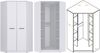 Marmex Möbel Grant Set 14N Ein Schrank-Set, zwei Büchrregale, Eckkleiderschrank, Schlafzimmer-Set, laminierte Spanplatte, weiß+riviera Eiche, 143x235x143 cm Bild 5