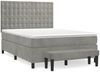 vidaXL Boxspringbett mit Matratze Hellgrau 140x190 cm Samt 3138079 Bild 2